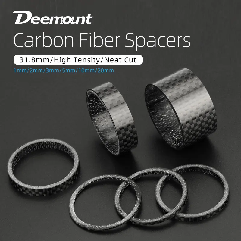 

31.8mm Fork Headset Carbon Spacers MTB Bicycle Handlebar Stem Rise Up Adjust Washers 3K Glossy Fiber Steering DIY Accessories