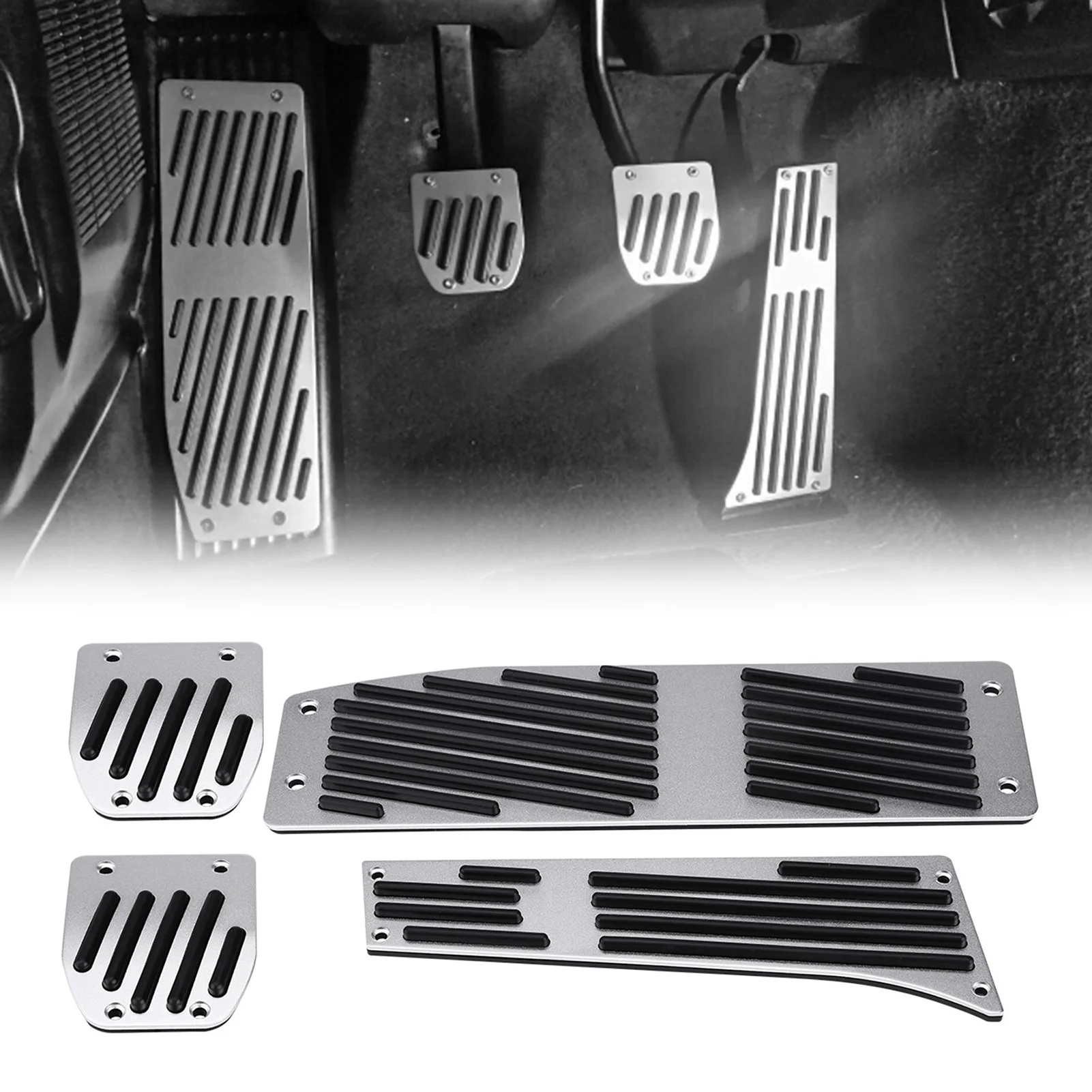 New 4Pcs Car Manual Brake Foot Rest Pedal Pad for 1 3 5 7 X1 Series E30 E32 Brake Foot Pedal Brake Foot Treadle