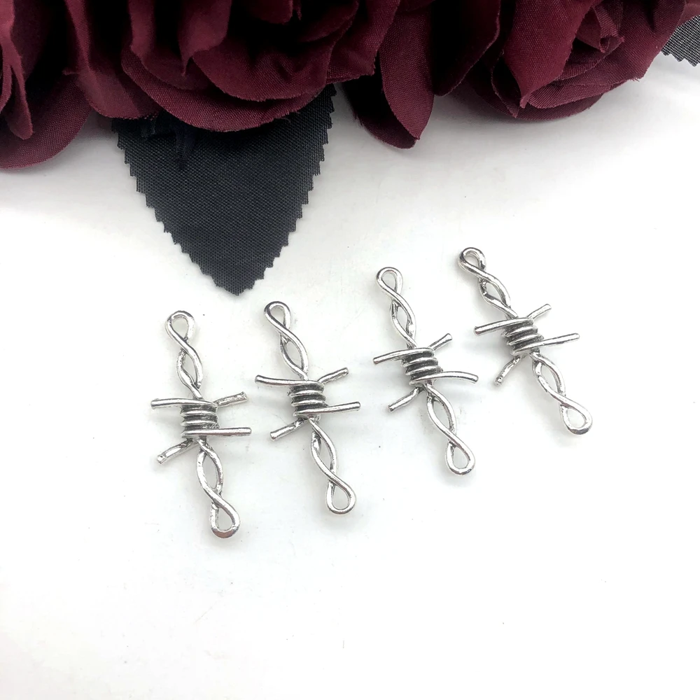 10 Gothic Punk Style Barbed Wire Small Thorns Accessories DIY Handmade Necklace Earrings Bracelet Accessories 39*15