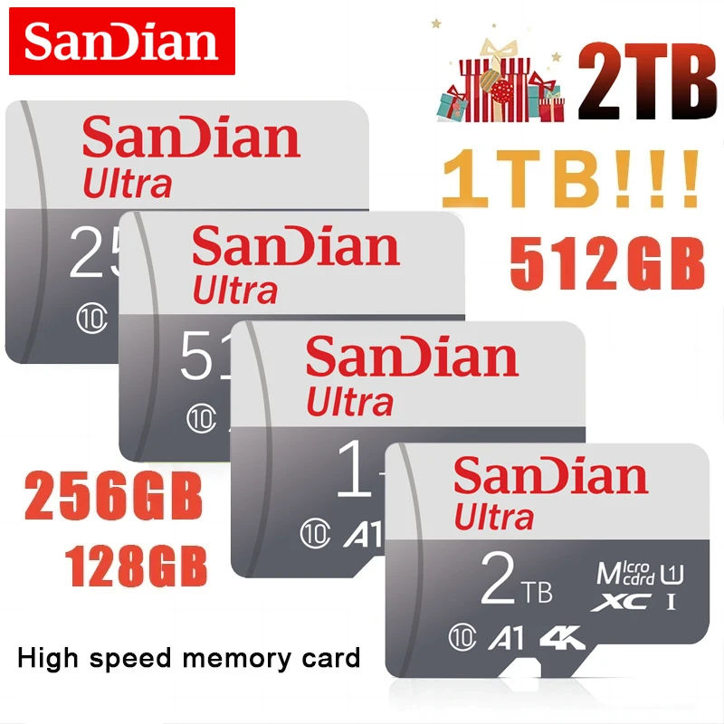 Original Memory Cards 2TB Large Capacity SD Card 128GB 256GB 512GB 1TB Mini TF Card High Speed Flash Card For Nintendo Switch