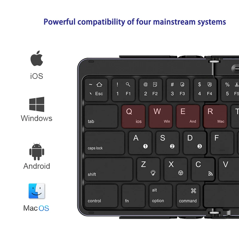 لوحة مفاتيح لاسلكية صغيرة محمولة قابلة للطي لأجهزة IOS IPad Android Windows Tablets الذكية لوحة مفاتيح بلوتوث قابلة للطي
