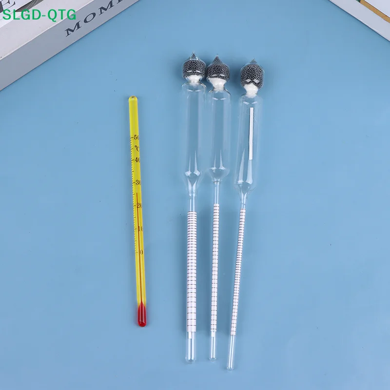 3Pcs Accurate Alcoholmeter Concentration Meter Wine Mearsuring Tool Set In Case 0-40% 40-70% 70-100% Household Alcohol Meters