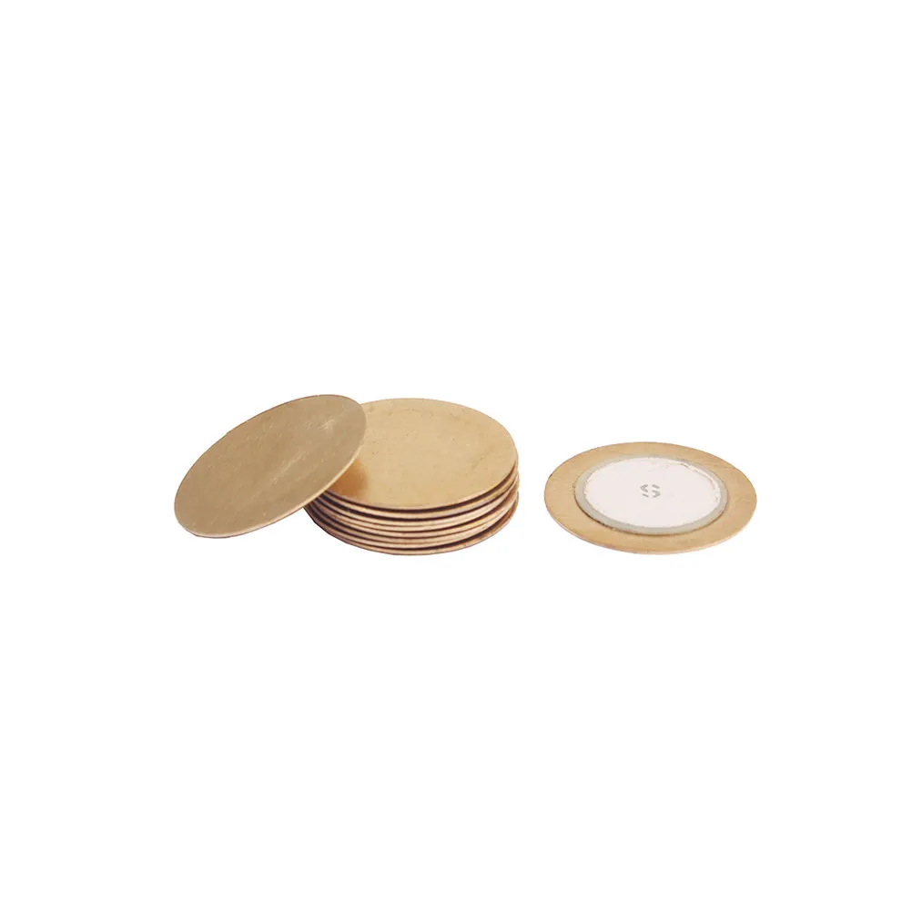 10Pcs Small Copper Piezo Disc 29Mm Diameter Acoustic Guitar Pickup Drum Trigger Microphone Diaphragm Element Piezo Disc