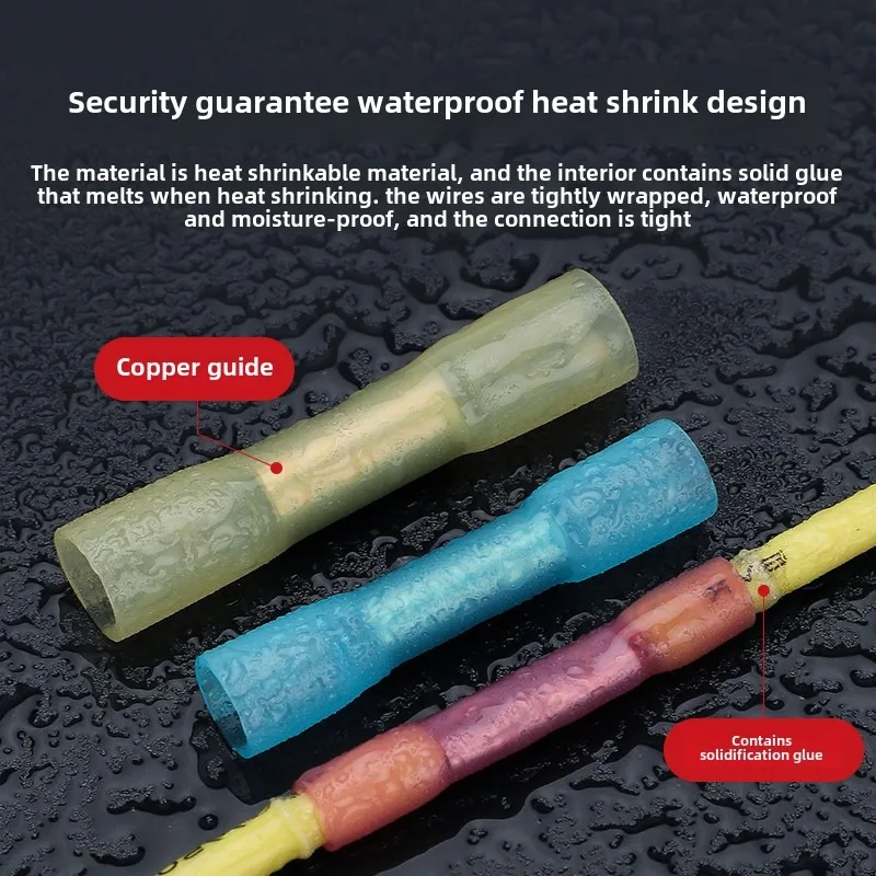 Heat Shrink Waterproof Wiring Terminal Automotive Wire Quick Connector Marine Sealed Connection Terminal Wire Coupling Pipe BHT