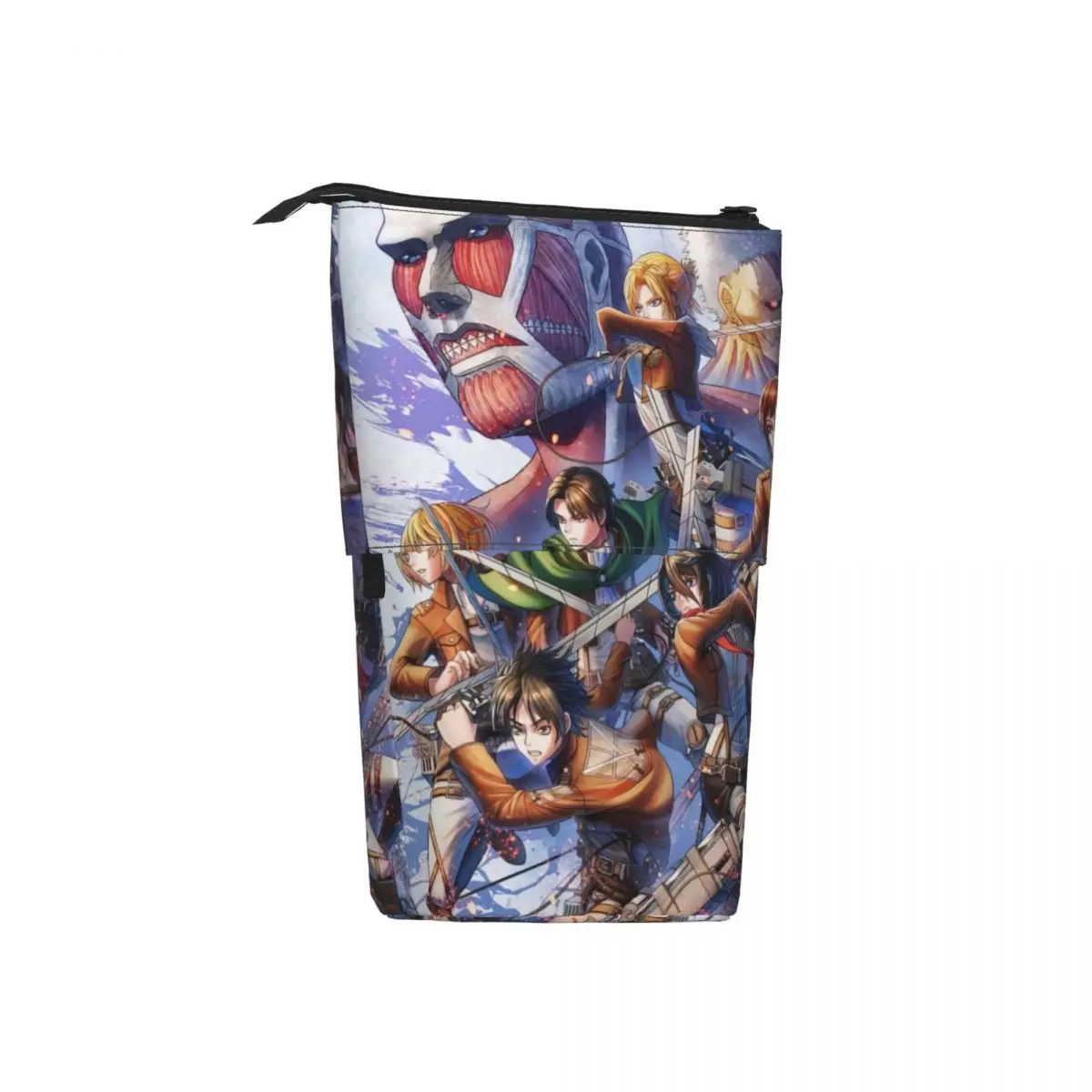 Attack On Titan Pen Box Student School Zipper Pen Bag Child Stationery Bag Pencase Vertical Retractable Pencil Case