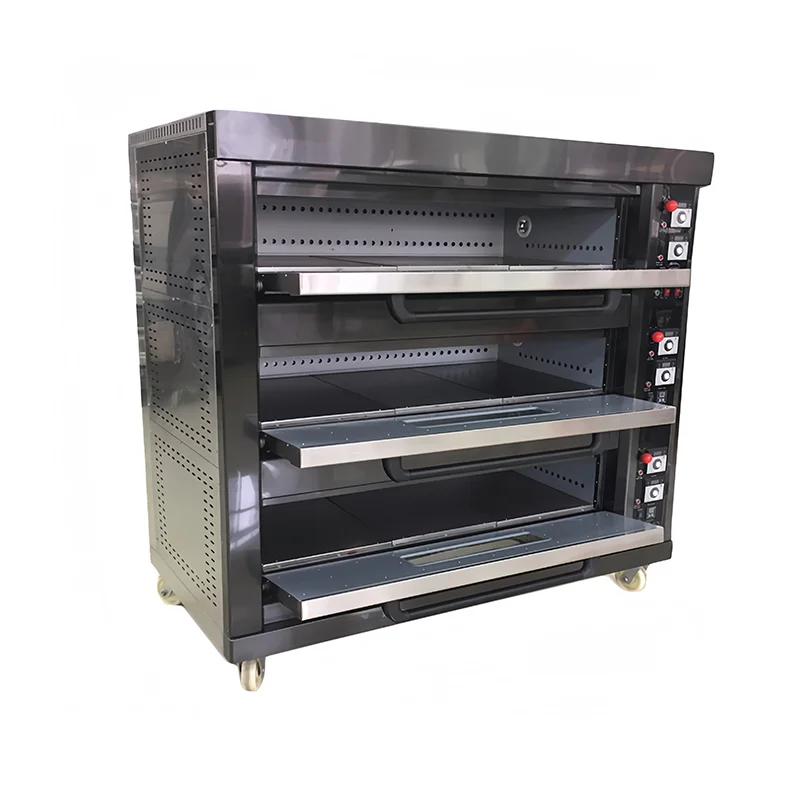 Dwupoziomowy piec gazowo-elektryczny do pieczenia ciast, przemysłowy
