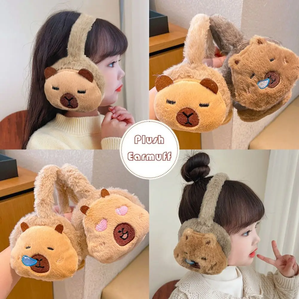 Cute Capybara Ear Warm Earmuffs Cartoon Windproof Ear Cover Warmth Soft Ear Cap