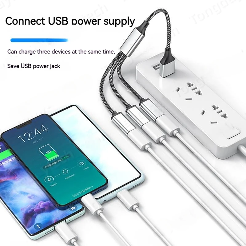 멀티 USB 허브 확장 4 포트 C타입 허브, USB 분배기, 고속 데이터 변속기, OTG 어댑터, 컴퓨터 샤오미 맥북 프로 에어용