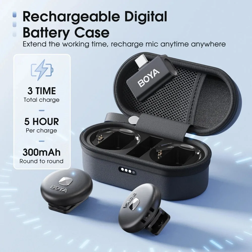 BOYA Omic Wireless Lavalier Mic ENC Noise Canceling Microphone for Android Type-c Smartphone Live Recording Interview Vlog