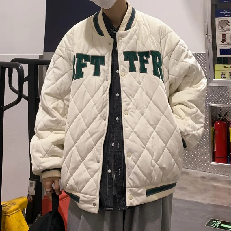 

Thickened Baseball Style Men's Cotton Jacket Winter Padded Coat Fashion Brand Autumn Winter down Cotton Outerwear Coat