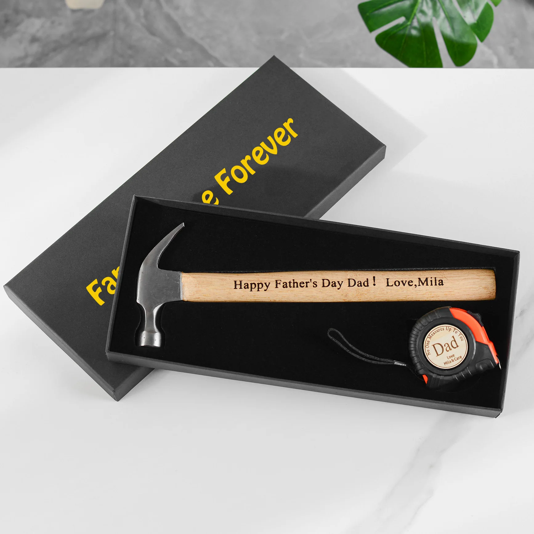 Personalized Claw Hammer and Tape Measure Customized for Men Engraved Names Multiple Designs Perfect Gift for Father's Day