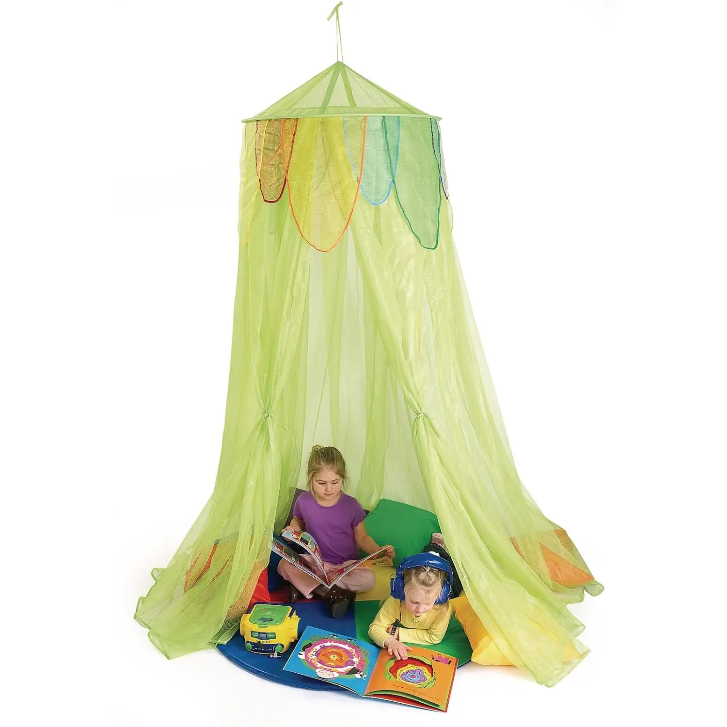 7 Ft Canopy Kids Toy Reading Haven Hanging Tent Pretend Play Quiet Time Portable Compact Children Decor Reading Corner
