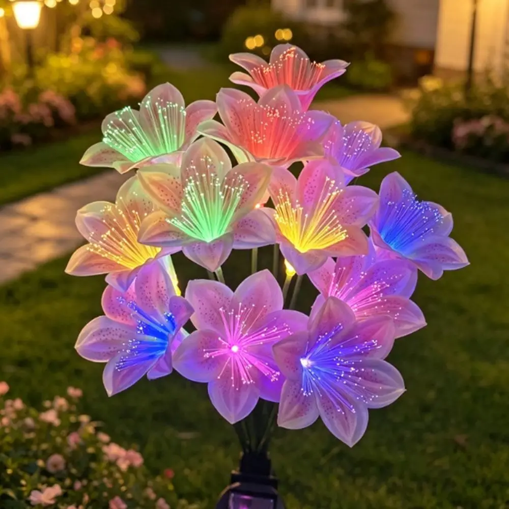Solar Powered Solar Garden Light Waterproof Rose Flower Design Flower Landscape Light Ballet Skirt Shape Landscape Lighting