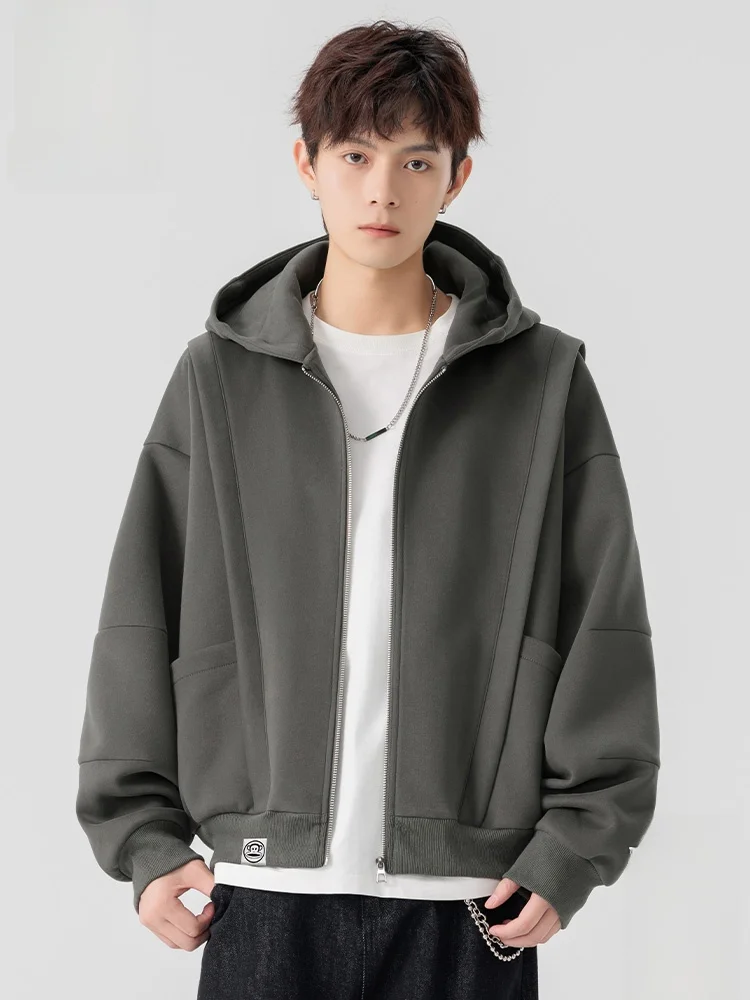 

Мужской кардиган-толстовка Paul Frank с капюшоном, свободный крой, длинный рукав, повседневный топ из смешанной ткани, молодежный тренд, осенняя одежда