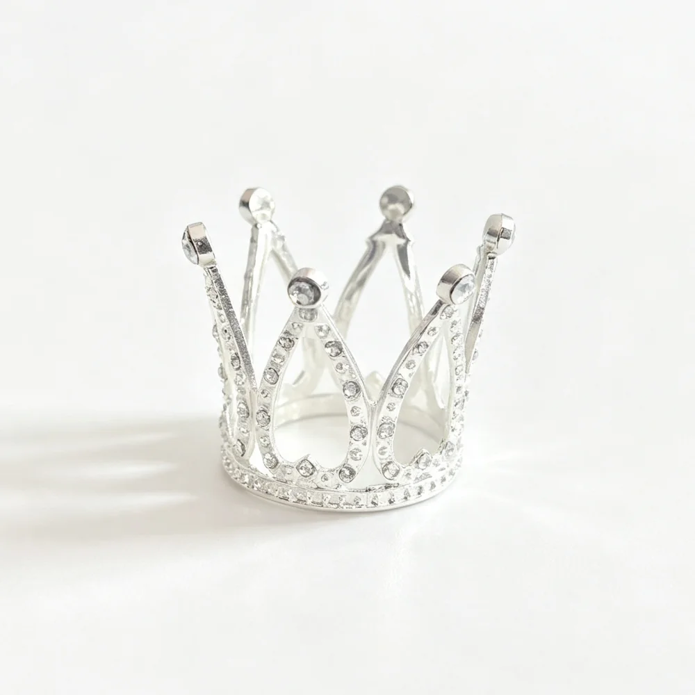 Metal Rhinestone Mini Crown Cake Topper For Birthday Wedding Baby Shower Cupcake Decoration Party Hair Accessories view 6