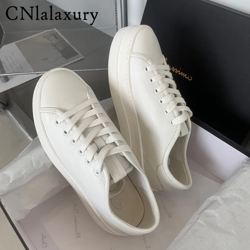 Mdutt Women Shoes 2023 Fashion Genuine Leather Flats Lacing Lychee Pattern Basic Shoes Woman Solid Wild Simple Casual Female