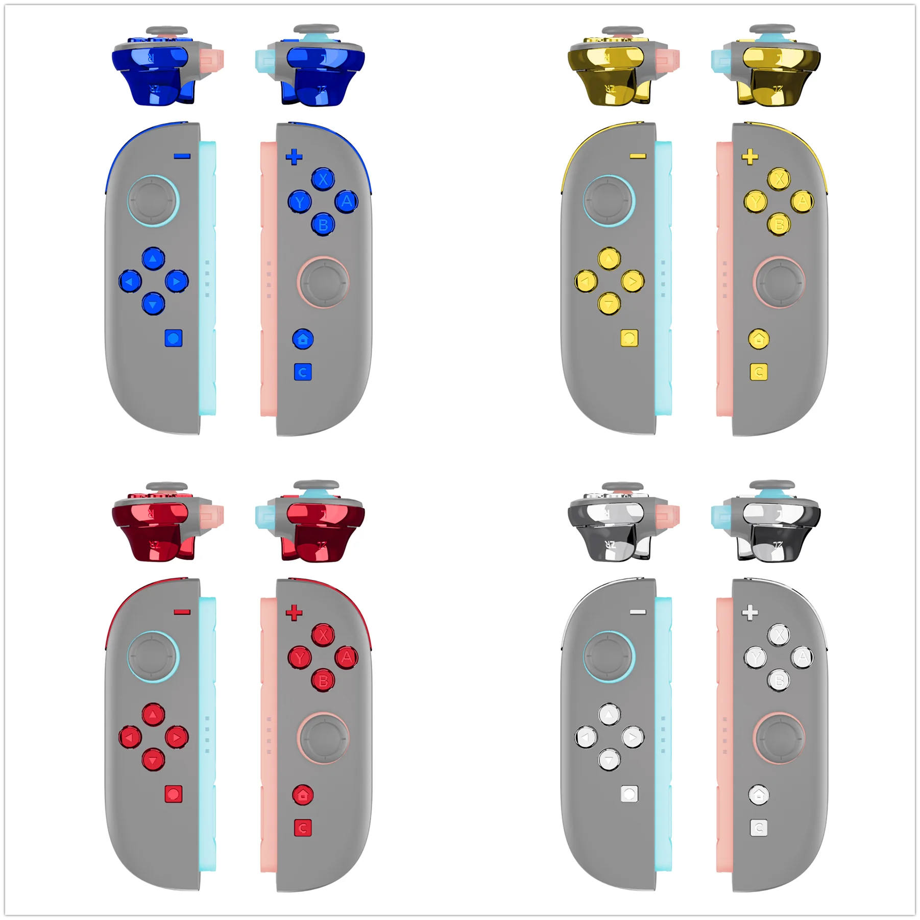 

eXtremeRate DIY Replacement Full Set Buttons for Nintendo Switch 2 for Joycon 2 - Chrome Gold
