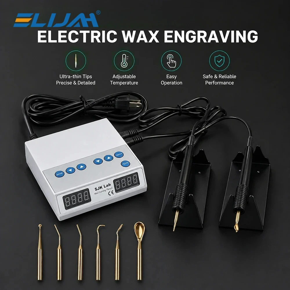 

ELIJAH Ultra-thin Electric Wax Knife Dental Lab Digital Display Electric Engraving Machine Double Carving Pen Heat Carving Knife