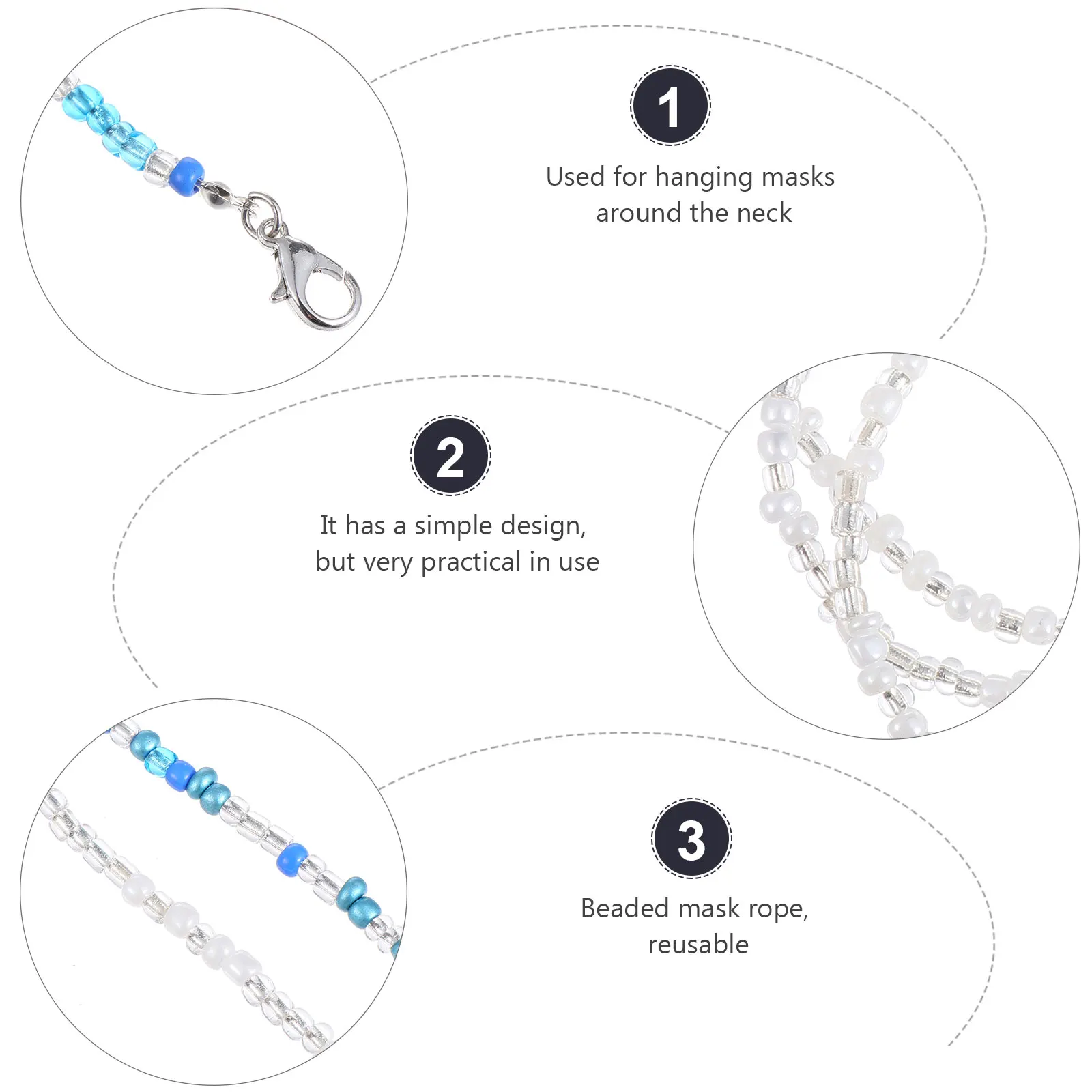 

2 Pcs Anti-lost Lanyard Mask Lanyards for Eyeglass Chain Glasses European and American Extension Accessories