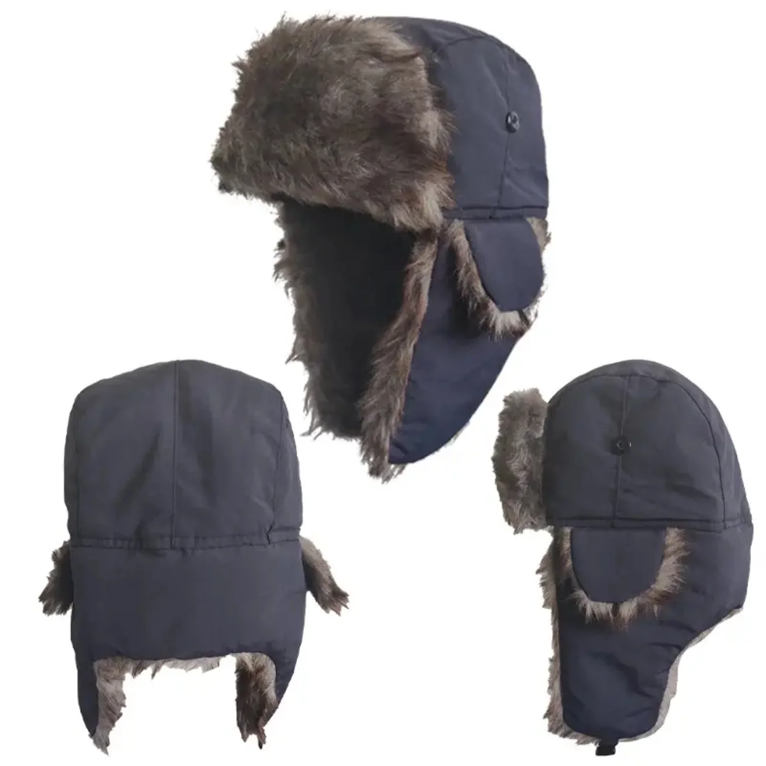 

1pc Trapper Warm Russian Trooper Hat Winter Skiing Cap Windproof Ski Face Mask for Women Men