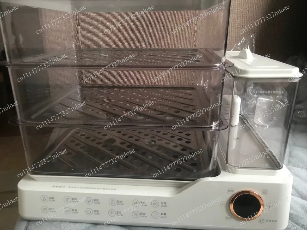 Three-tier multifunctional home breakfast machine with water tank electric steamer suitable for slow cooking, steaming,