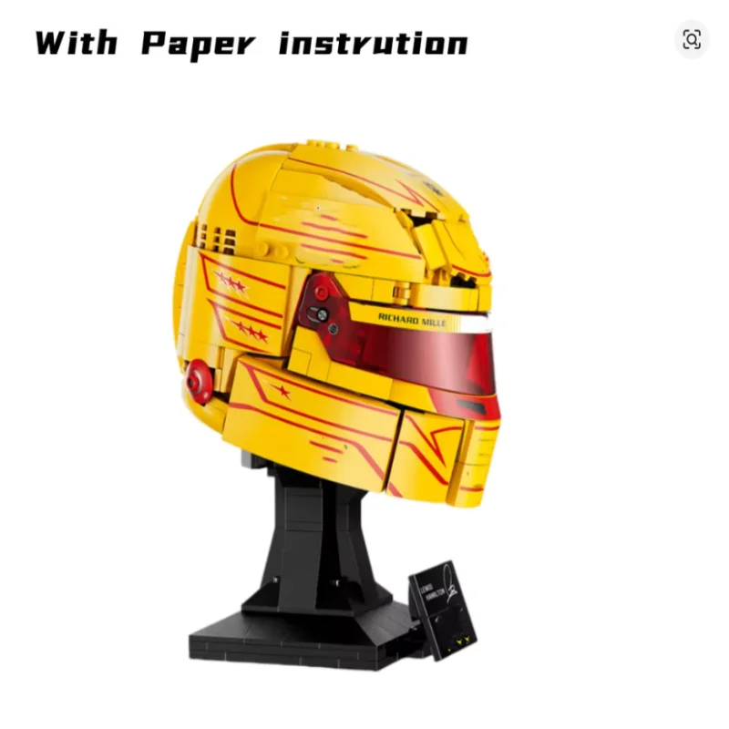New 884 Pieces of Scuderia HP Lewis Hamilton Helmet Brick Model Building Block Assembly Toy Birthday Christmas Gift