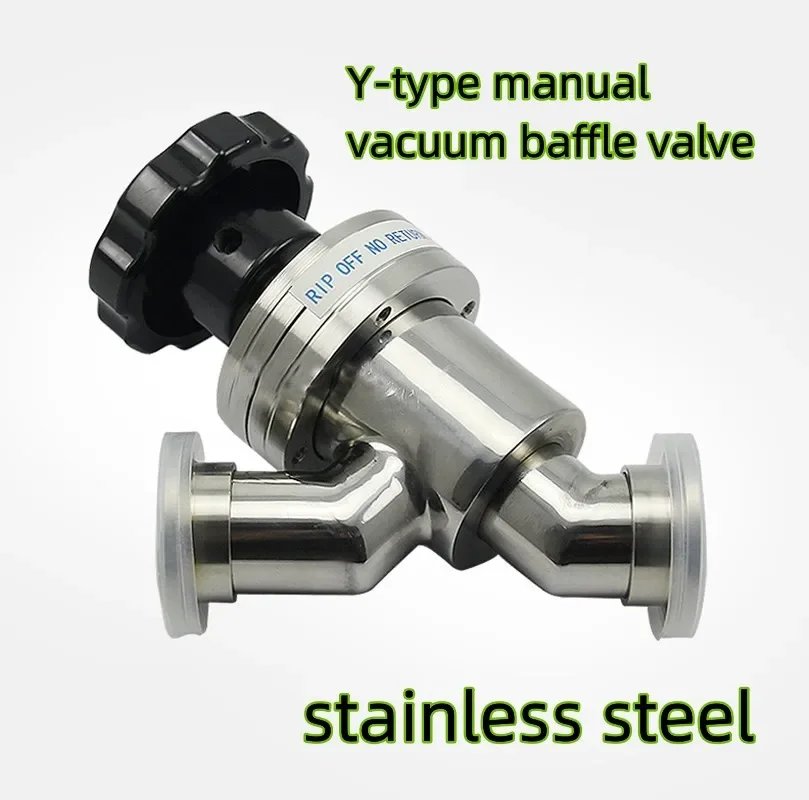 Y-type manual vacuum baffle valve, stainless steel gas vacuum valve KF16 KF25 KF40 KF50 Vacuum Flapper Valve Gas Safety Valve