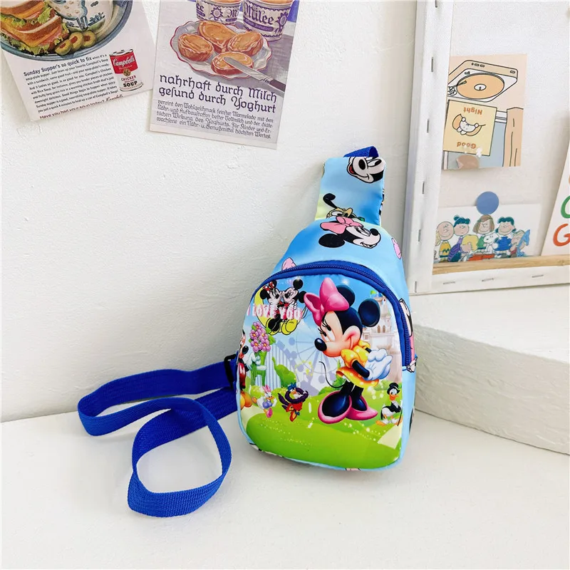 Disney Children Fashion Shoulder Bag Mickey Minnie Daisy Kids Chest Bag Kindergarten Bags for Boys Girls