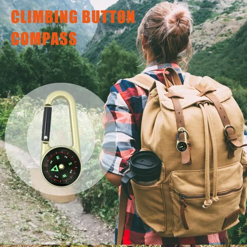 Keychain Compass Outdoor Mini Clip-On Single-Sided Compass Pocket Compass With Clear Scale For Exploration Field Practice