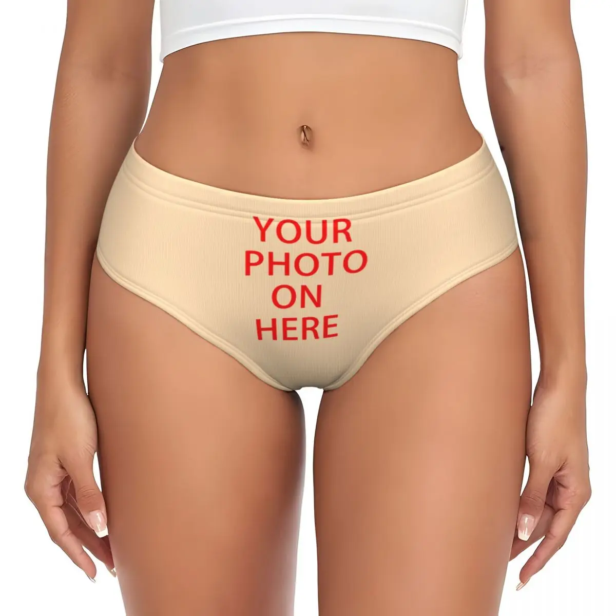 Custom DIY Logo Briefs Underwear Women's Stretch Comfortable Shorts Panties Customized Photo Print Brief Panties
