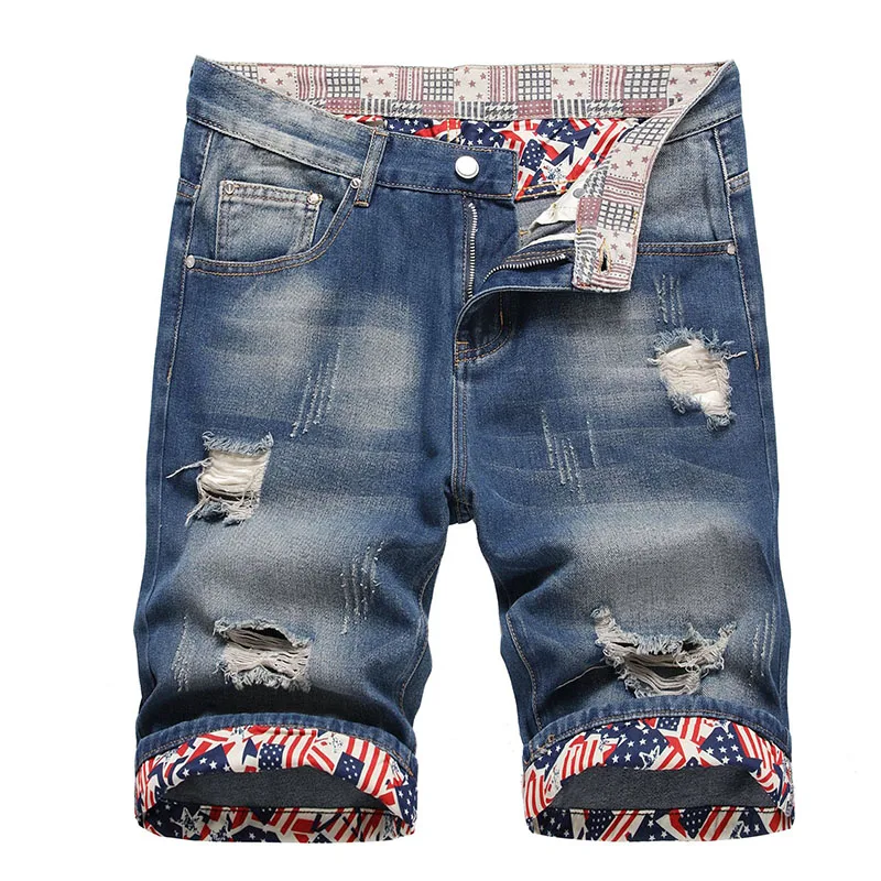 2023 Summer New Mens Ripped Short Jeans Brand Clothing Bermuda Cotton Shorts Men Thin Breathable Casual Denim Shorts