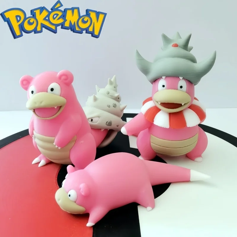 New Pokemon Anime Figure Slowbro Slowking Slowpoke Proportion World 1:20 Diy 3d Printing Cute Cartoon Character Desktop Kid Gift