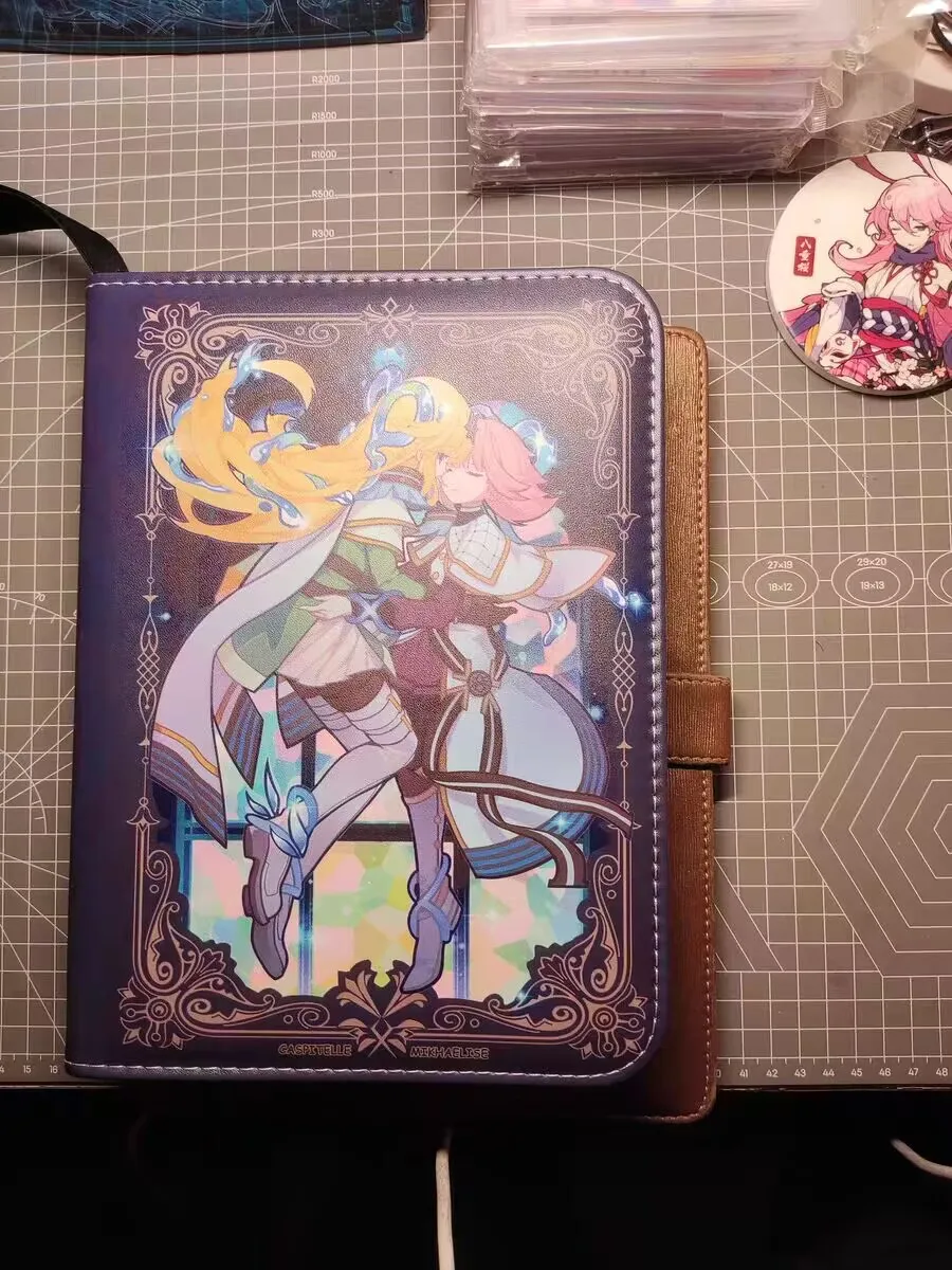 Yugioh!-Yugiohフィギュアカードブック、暗号化の心、置物OGGトレーディングカードコレクションバッグ、PUレザー、ジッパー、収納