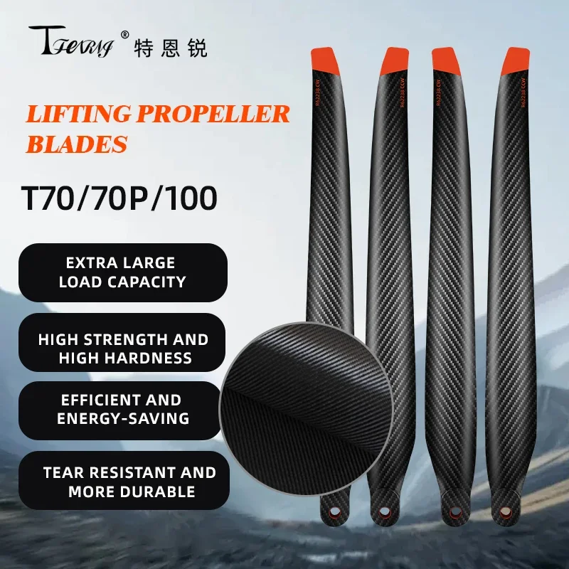 

62238 Carbon Fiber Drone Propeller Set CW CCW Folding Compatible with DJI T70 T70P T100 Agricultural Drones - Drone Accessories