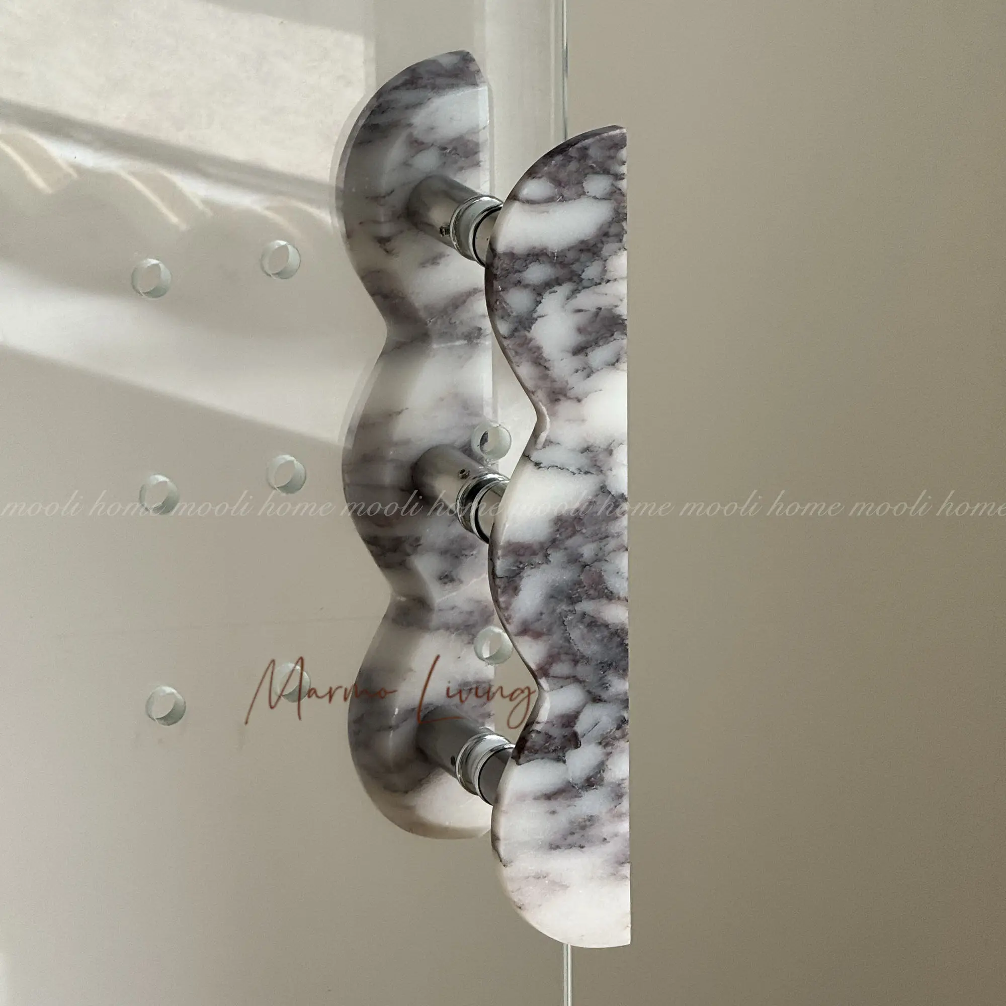 High End Glass Door Handle Marble Bathroom Pull Luxury Designer for Hotel Cafe