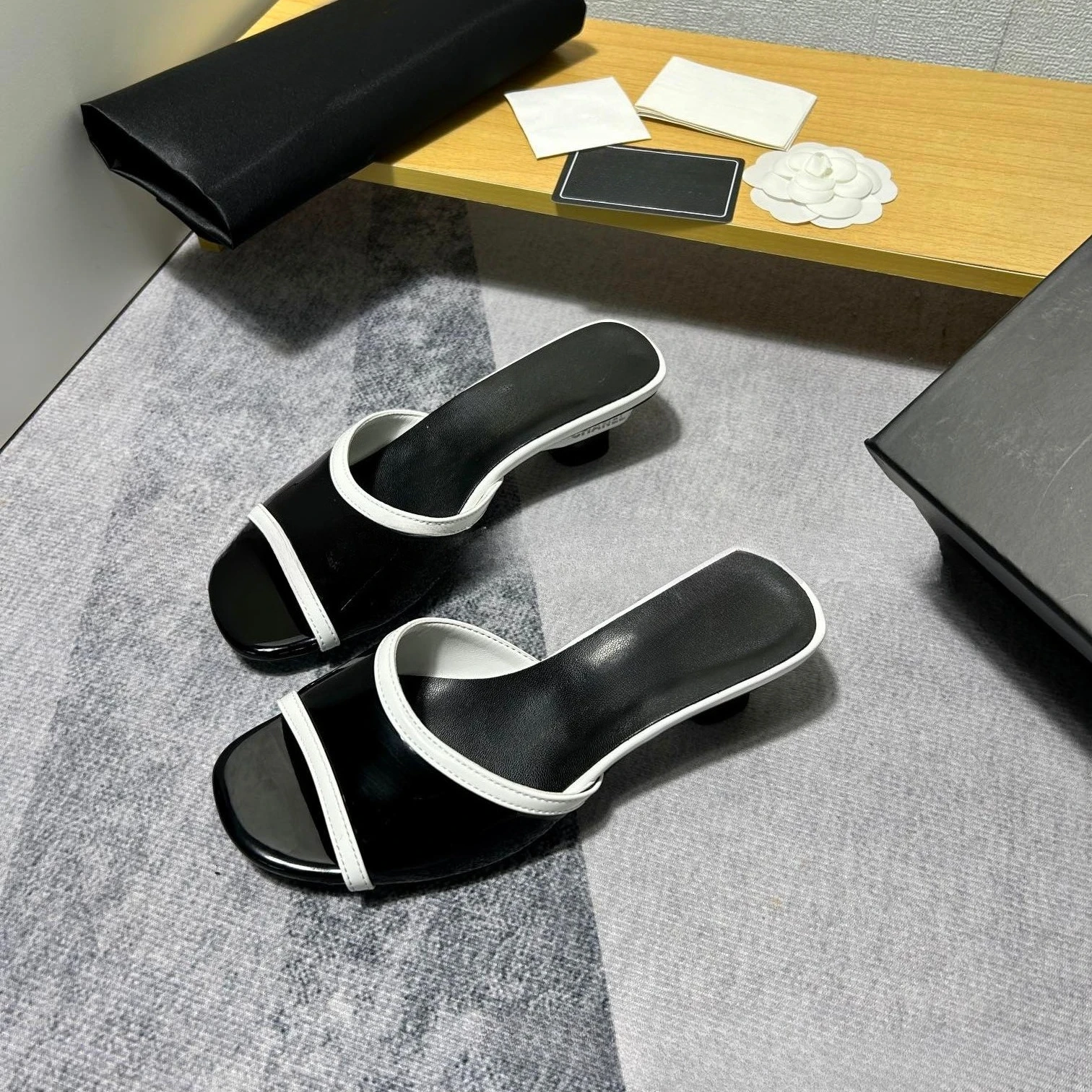

2026 Summer New Women's Open Toe High Heel Sandals Single Strap Slide Sandals Simple Casual Outdoor Shoes for Daily Wear