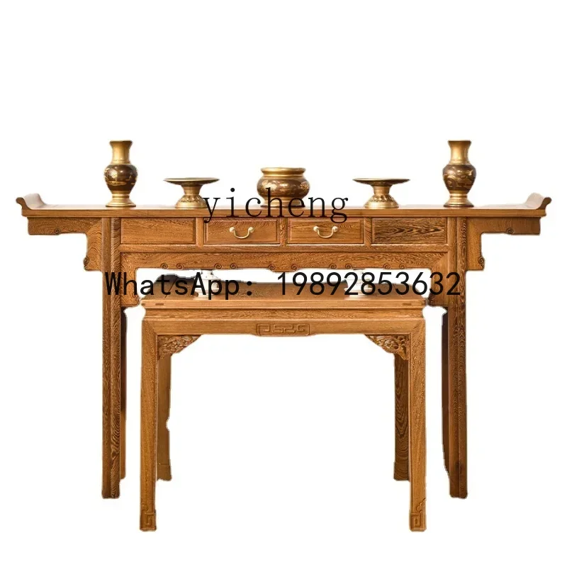 Rosewood Furniture Door Frame Middle Hall Six-Piece Set Chinese a Long Narrow Table Living Room Altar Altar