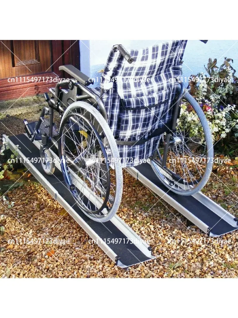 Portable Aluminum Alloy Wheelchair Ramp, Extendable Climbing Board Assist Ramp Pad for Steps