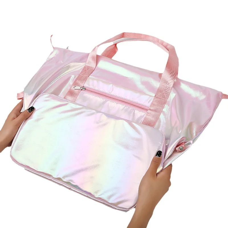 Bolsa deportiva Rosa personalizada, bolso impermeable para gimnasio, Yoga, fin de semana, viaje, natación, bolsa de lona con compartimento para zapatos