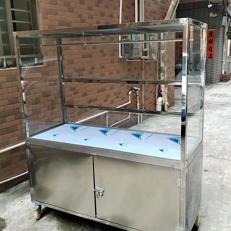 Stall car Stainless steel cart stall Night market cooked food braised vegetables stall car roast duck cold dishes