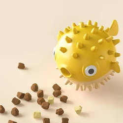 Bouncing Fish Dog Toy Food Leaking Ball Boredom Relief Artifact Bite-resistant Teeth Grinding Sound Ball for Large and Small Dog