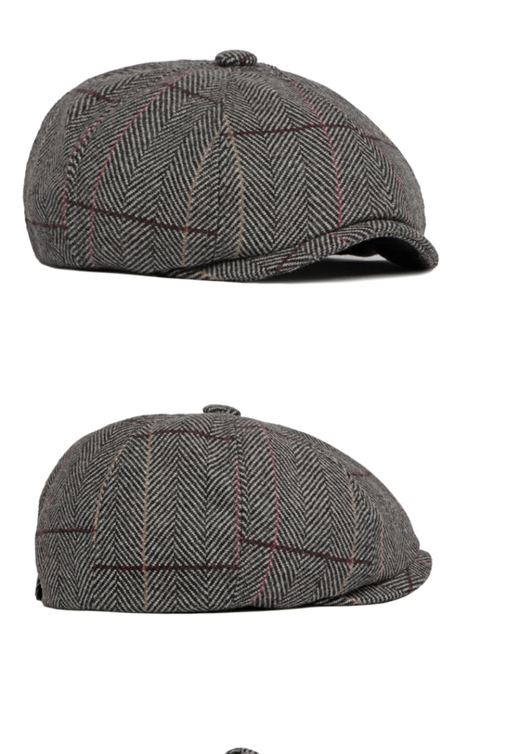 HT4964 Baskenmütze, Retro-Künstler, Maler, karierte Baskenmütze, männlich, weiblich, Ivy, flache Kappe, Herbst-Winter-Mütze, verstellbare Baskenmütze für Männer und Frauen – Detail 6