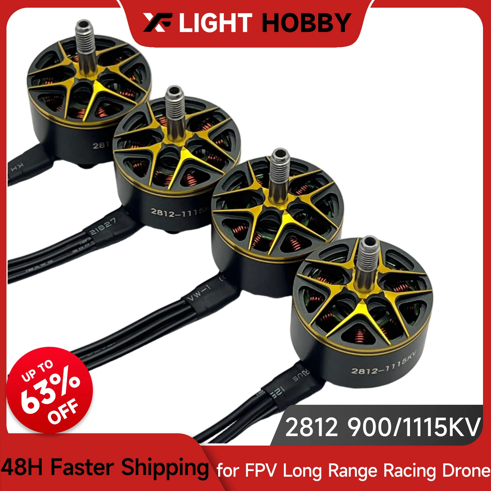 

XFlight Hobby 4pcs 2812 900KV 1115KV Brushless Motor 3~6S Lipo for RC 9inch Propeller 3.5KG Quadcopter X8 Cinewhoop Drones