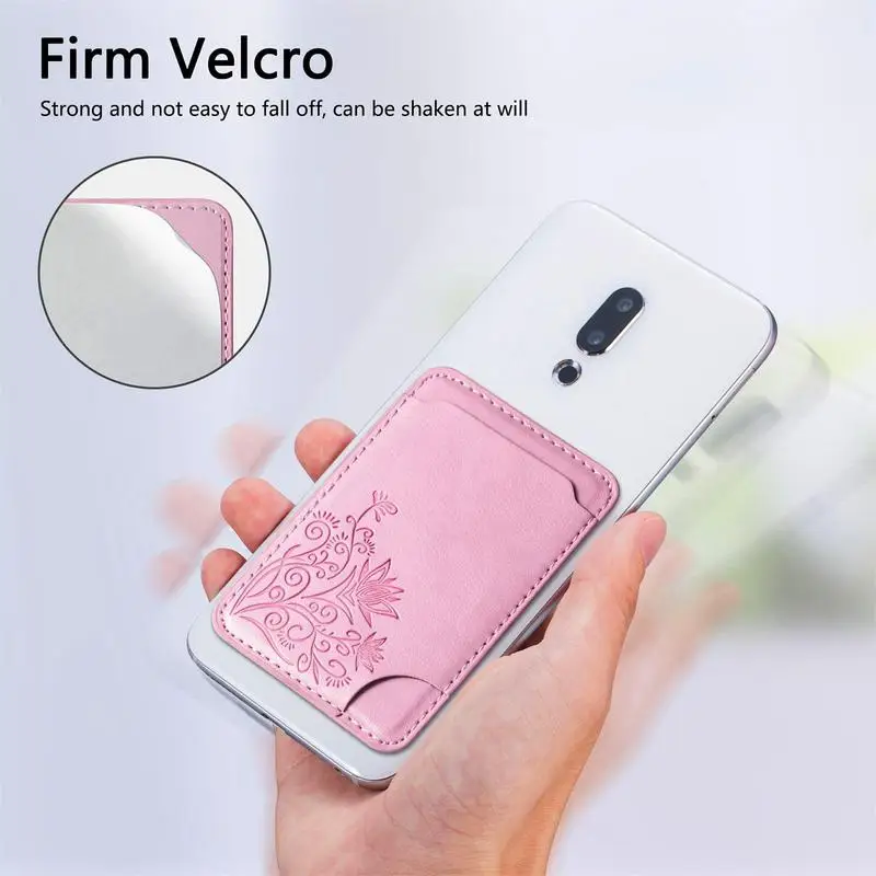 Portable Women Men Phone Card Holder Wallet Bus Card Business Credit Holder Case Self-Adhesive Fashion Phone Pocket