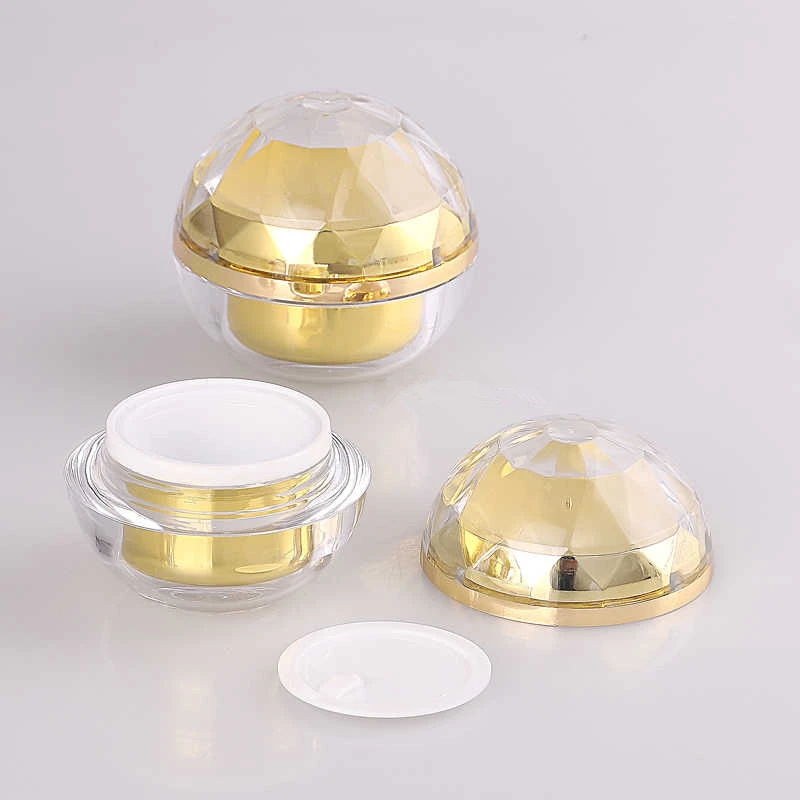 50pcs Gold Spherical Refillable Bottle Empty Pot Bottles Makeup Jar Travel Face Cream Lotion Cosmetic Container Cream Bottle