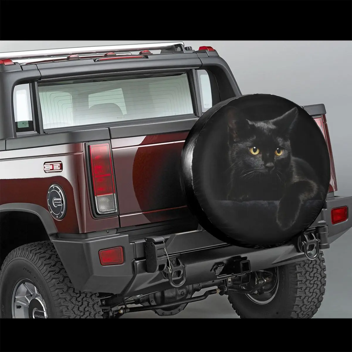 Black Cat Weatherproof Spare Tire Cover Dustproof Cute Pet Kitty Animal Lover Wheel Covers for Jeep Pajero 14