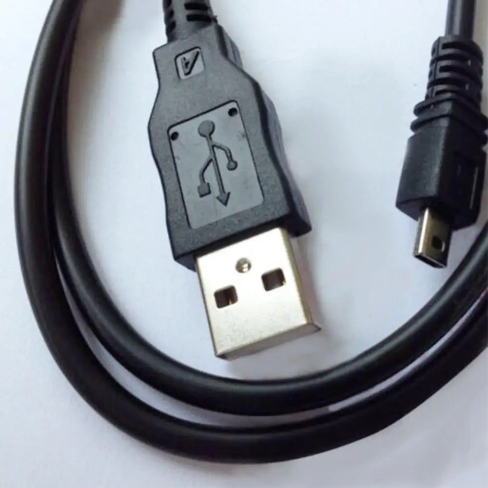 Zwart 6ft Usb 2.0 Type Een Mannelijk Naar Mini B Platte Mannelijke Camera Usb Datakabel Koord Voor Nikon Coolpix Pentax Optio Finepix