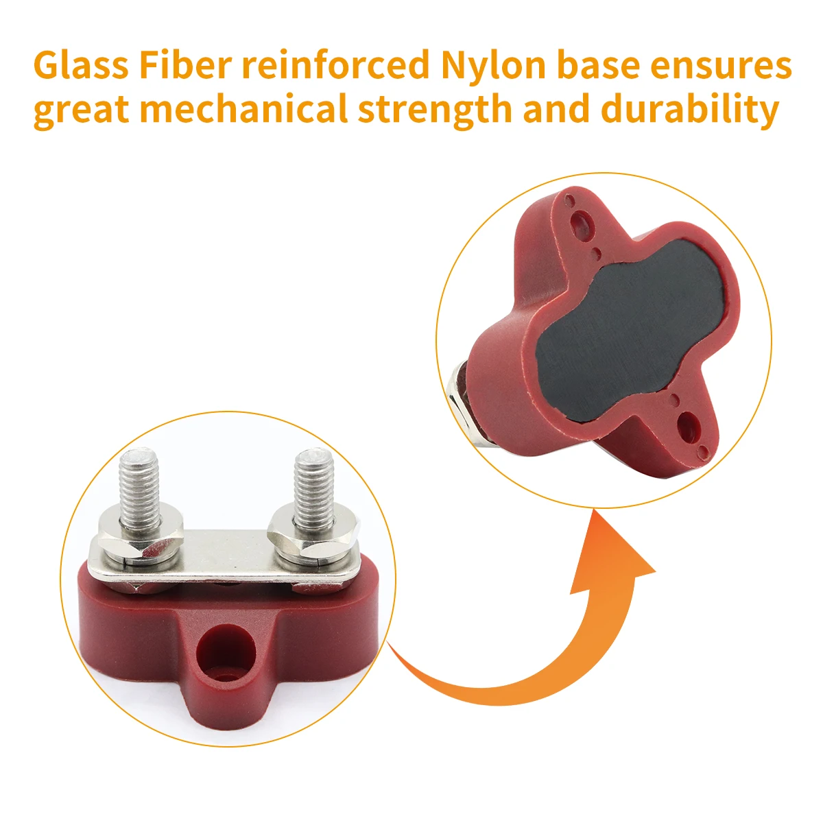 

Dual Terminal 48V Heavy Duty Power Distribution Block For Car Boat Truck Rv Marine Busbar Terminal Glass Fiber Reinforced Nylon