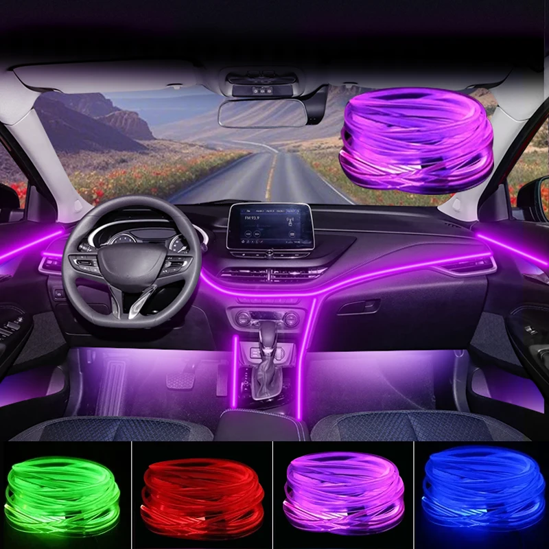 

3M Dashboard Decorative Cold LED Strip Car Console Ambient Lamp Interior Light