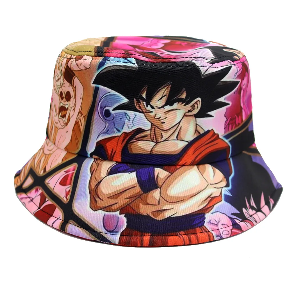 Dragon Ball Z Goku Super Saiyan Frieza Bucket Hat Men Women Cotton Travel Beach Fisherman Hat Outdoor Sports Panama Sun Hats